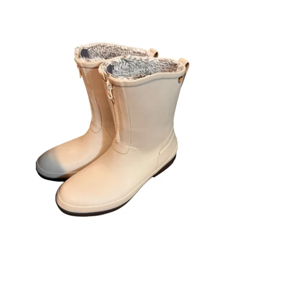 Women's Bogs Beige Black Winter Rain Boots US 11 - Picture 4 of 10
